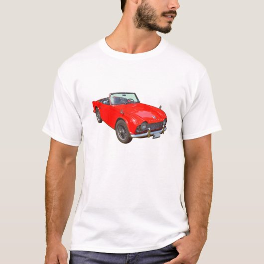Rotes Kabriolett Sportscar Triumphs Tr4 T-Shirt (Vorderseite)