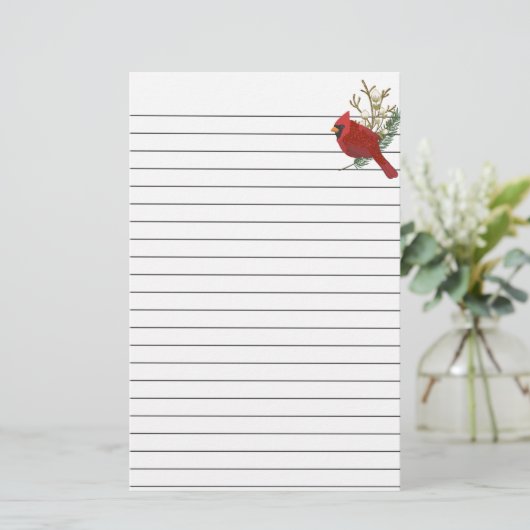 Rotes Kadinal auf Papier (Stehend Vorderseite)