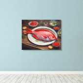 Rotes Kaisergemälde - überzogene Leinwand (Insitu (Holzboden))