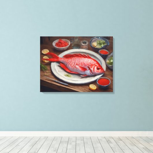 Rotes Kaisergemälde - überzogene Leinwand (Insitu (Holzboden))