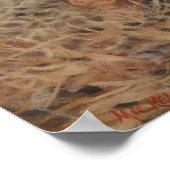 Rotes Kalb mit feiner Kunst drucken Poster (Ecke)