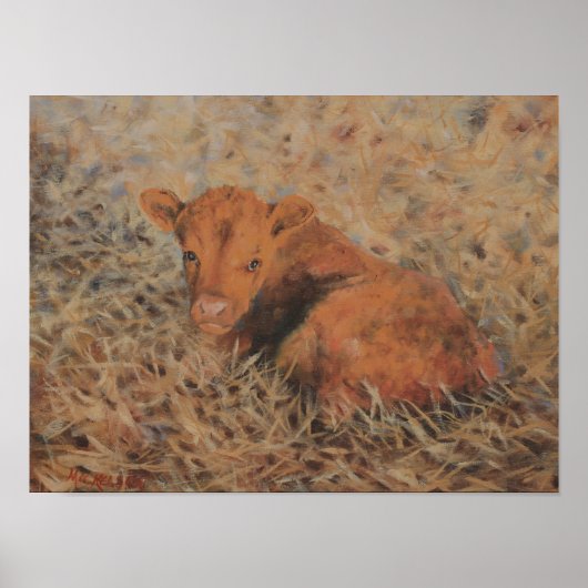 Rotes Kalb mit feiner Kunst drucken Poster (Vorne)
