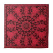 Rotes Kaleidoskop, Mandala Fliese (Vorderseite)