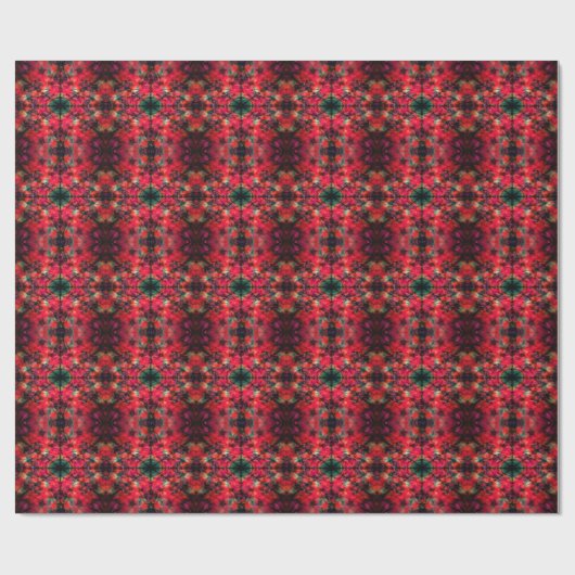 Rotes Kaleidoskop-Muster Geschenkpapier (Flach)