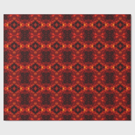 Rotes Kaleidoskop-Muster Geschenkpapier (Flach)
