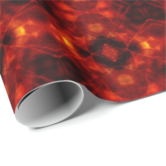Rotes Kaleidoskop-Muster Geschenkpapier (Rolleneckpunkt)