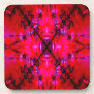 Rotes Kaleidoskop-Muster Getränkeuntersetzer