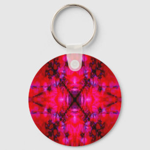 Rotes Kaleidoskop-Muster Schlüsselanhänger