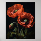 Rotes Kalifornien Mohnblumen Blume Art Print Poste Poster (Vorne)