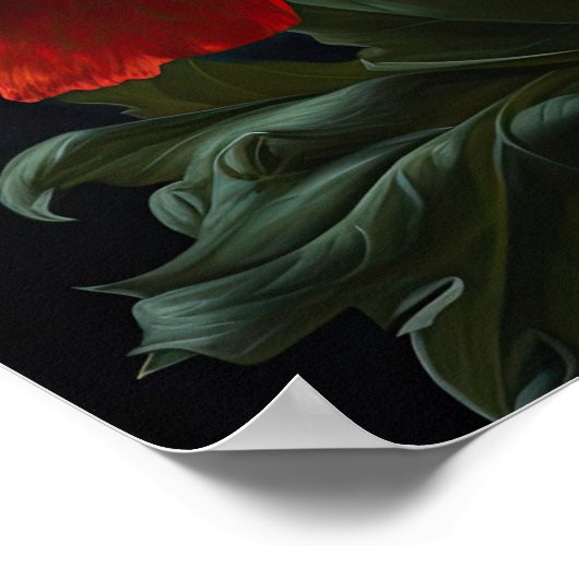 Rotes Kalifornien Mohnblumen Blume Art Print Poste Poster (Ecke)