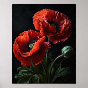 Rotes Kalifornien Mohnblumen Blume Art Print Poste Poster
