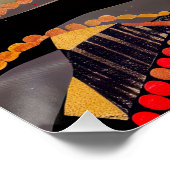 Rotes Kangaroo im Stile eines aborigines Dot Art Poster (Ecke)