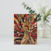 Rotes Kangaroo im Stile eines aborigines Dot Art Postkarte (Stehend Vorderseite)