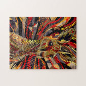 Rotes Kangaroo im Stile eines aborigines Dot Art Puzzle (Horizontal)