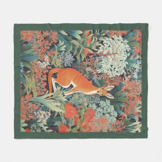 Rotes Kangaroo in australischer Bush Fleece Blanke (Vorderseite (Horizontal))