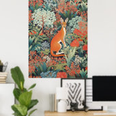 Rotes Känguru im australischen Busch Poster (Heimbüro)