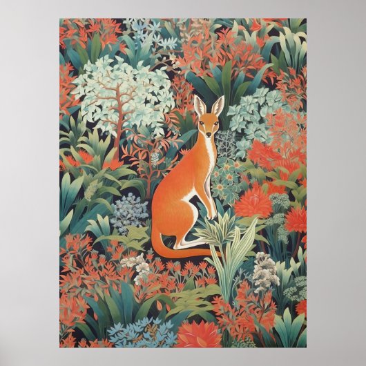 Rotes Känguru im australischen Busch Poster (Vorne)