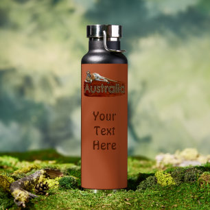 Rotes Känguru in Schlapphut Trinkflasche