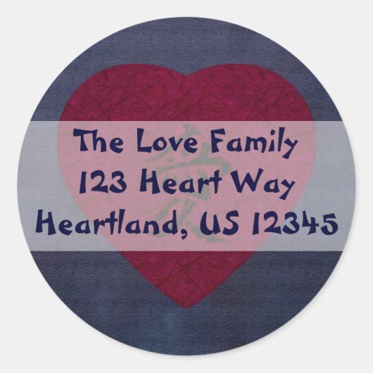 Rotes Kanji Liebe Washi Herz Runder Aufkleber (Vorderseite)