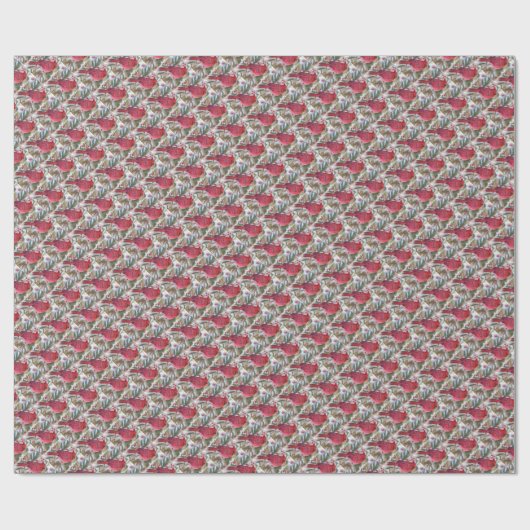 ROTES KARDINAL-BIRD-WRAPPPAPIER GESCHENKPAPIER (Flach)