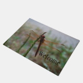 Rotes Kardinal Meadowhawk Libellen-Willkommen Fußmatte (Schrägansicht)