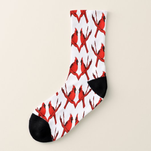 Rotes Kardinals-Muster Socken (Links - Außen)