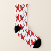 Rotes Kardinals-Muster Socken (Rechts - Außen)