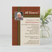 Rotes kariertes, Brown und beige Einladung (Stehend Vorderseite)