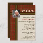 Rotes kariertes, Brown und beige Einladung (Vorne/Hinten)