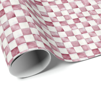 Rotes kariertes dekoratives Geschenkpapier