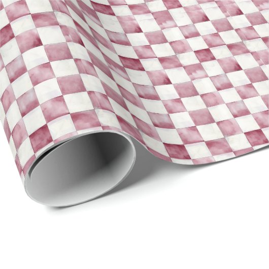 Rotes kariertes dekoratives Geschenkpapier (Rolleneckpunkt)