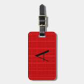 Rotes kariertes des Monogramms Gepäckanhänger (Vorderseite vertikal)