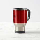 Rotes kariertes des Monogramms Reisebecher (VorderseiteRechts)