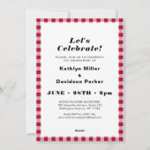 Rotes Kariertes Foto I TUN Einladung der Interesse (Rückseite)