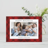 Rotes Kariertes Foto Weihnachten (Stehend Vorderseite)