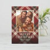 Rotes Kariertes Foto Weihnachten (Stehend Vorderseite)