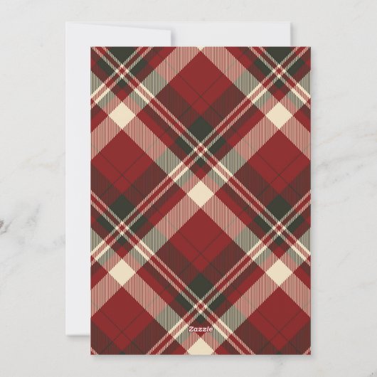 Rotes Kariertes Foto Weihnachten (Rückseite)