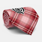 Rotes kariertes französisches Horn Krawatte (Gerollt)