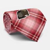 Rotes kariertes Frettchen Krawatte (Gerollt)