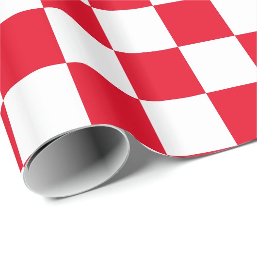 Rotes kariertes geschenkpapier (Rolleneckpunkt)