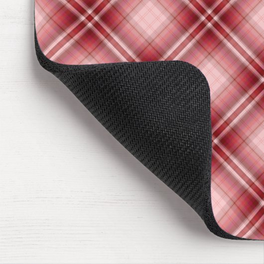 Rotes kariertes Herz Mousepad (Ecke)