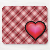 Rotes kariertes Herz Mousepad (Vorne)