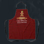 Rotes Kariertes Keks Backen Crew Weihnachten Schürze<br><div class="desc">Die ideale Schürze für alle Ihre Feiertage Weihnachten Backen! Niedlicher Lebkuchenmann und rollendes Button mit Ihrem Namen. Spaß Typografie sagt "Cookie Baking Crew - Backen und Verkochen Division". Die perfekte Schürze für Ihre ganze Familie! Spaß am roten Büffel kariert.</div>