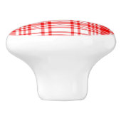Rotes kariertes keramikknauf (Seitenansicht)