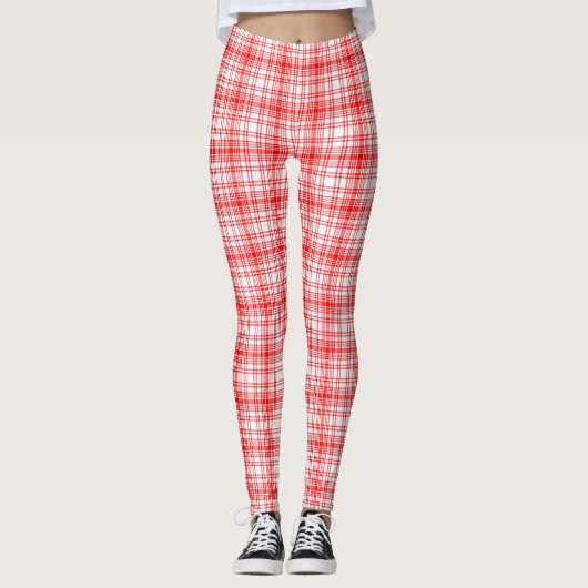 Rotes kariertes leggings (Vorderseite)