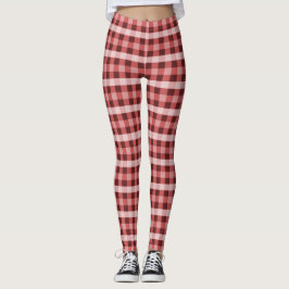 Rotes kariertes leggings