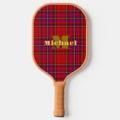 Rotes Kariertes Mit Monogramm Pickleball-Paddel Pickleball Schläger (Rückseite)