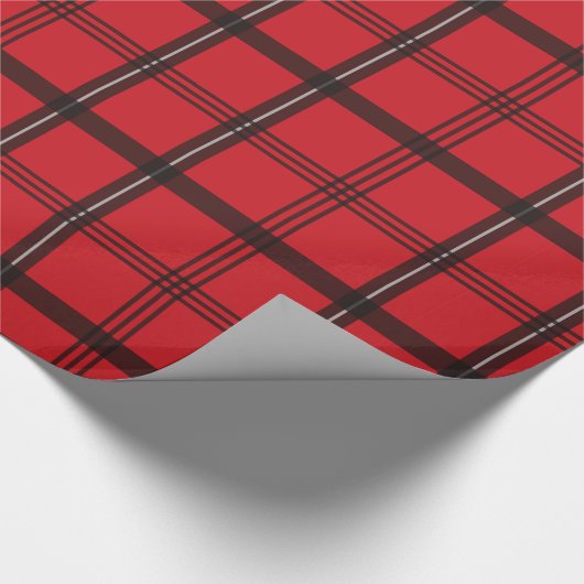 Rotes kariertes Muster Geschenkpapier (Ecke)