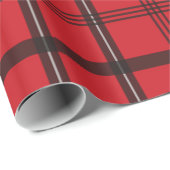 Rotes kariertes Muster Geschenkpapier (Rolleneckpunkt)