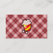 Rotes kariertes Popcorn Visitenkarte (Rückseite)